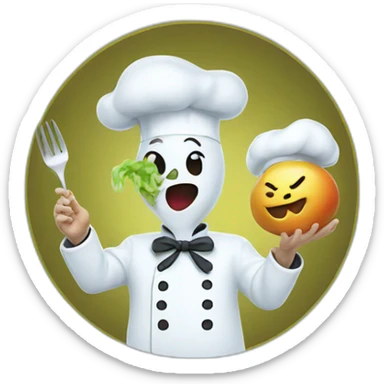 ghost chef blowing a kiss heart sticker