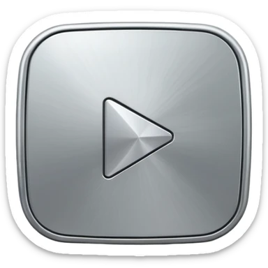 silver youtube play button sticker