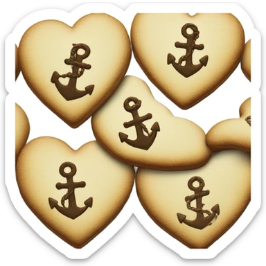 cookie heart with anchor sticker