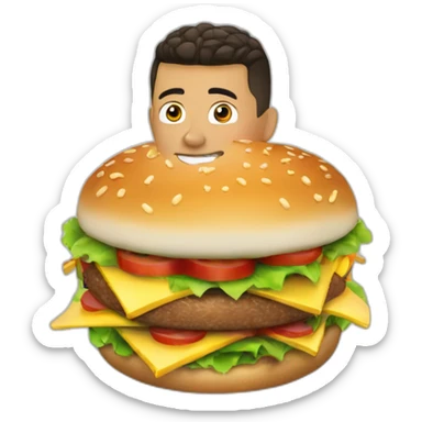 Ronaldo qui manger un hamburger sticker