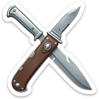 dark pocket knife adorned with a soft little bow sticker