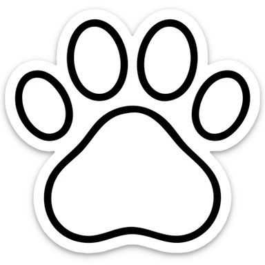 Simple pawprint with pads, animal paw print sticker