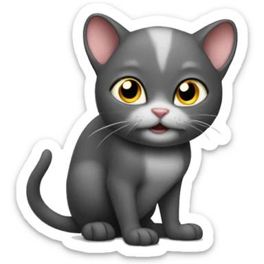 Cat and mouse combined sticker