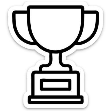 outlined trophy icon sticker