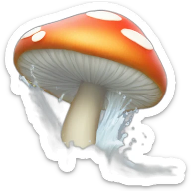 White water spurting from mushroom top sticker