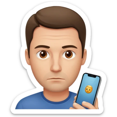 A handsome man in his 40s studying hard sticker