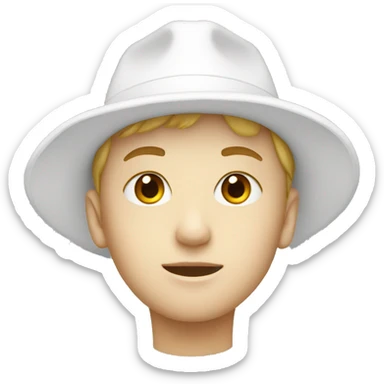 A WHITE KID WITH WHITE HAT sticker