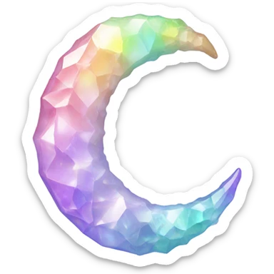 Pastel iridescent rainbow crystal crescent sticker