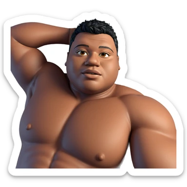 muscular male relaxing on bed sticker