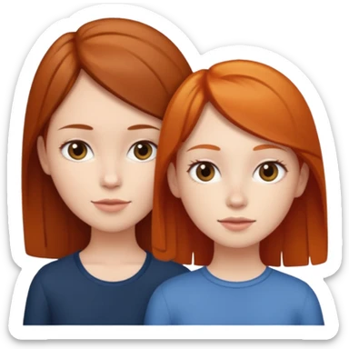 a short brunette with a tall ginger both are girls sticker