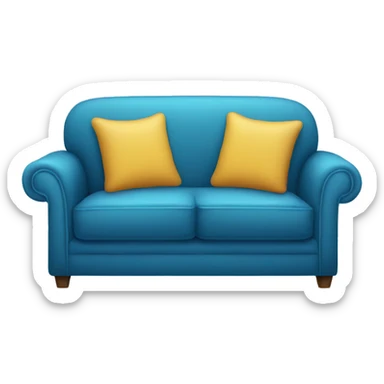 blue couch chair sticker