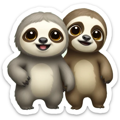 baby male and female sloth sticker