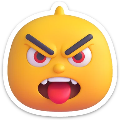 angry emoji, exaggerated features sticker