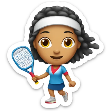 Attractive Peruvian woman playing pickleball sticker