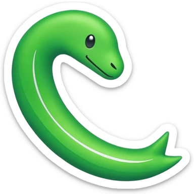 W in green with a swush an the end sticker