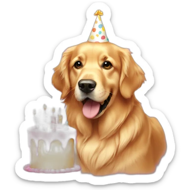 Golden Retriever birthday  sticker
