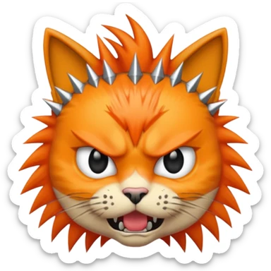 create an emoji of a punk rock cat sticker
