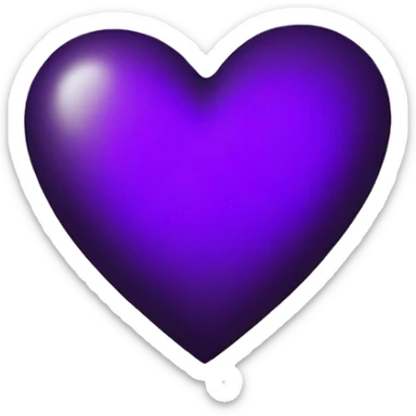 Black heart half purple heart sticker