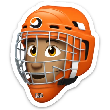 Hockey goalie with flyers touque  sticker