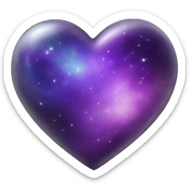 Purple green silver galaxy heart  sticker