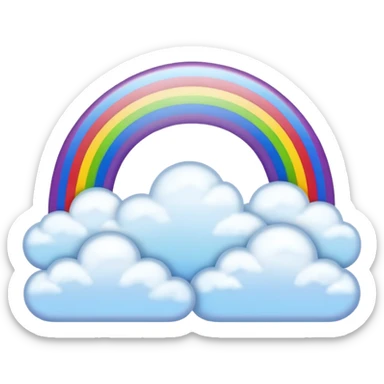 Rainbow with fluffy clouds at the ends  sticker