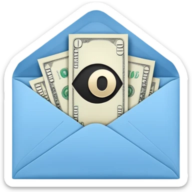 Salary enclosed in an envelope sticker