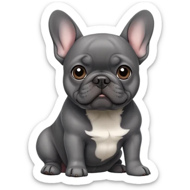 Dark gray frenchie sticker