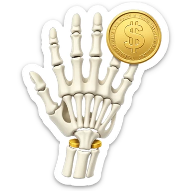 skeleton hand sticker