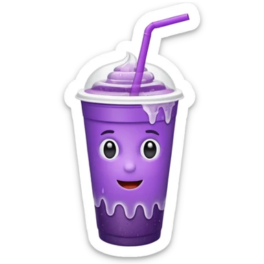 White solid paper cup filled with purple iced soda sticker
