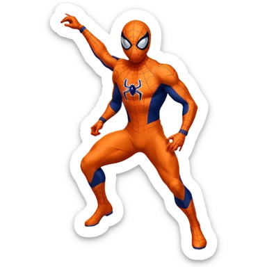 Spider-Man wearing a Denver Broncos NFL football uniform sticker