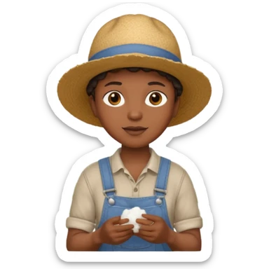 un noir qui travail dans un champ de coton sticker