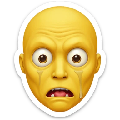 Bog eyed yellow man drooling like a moron sticker