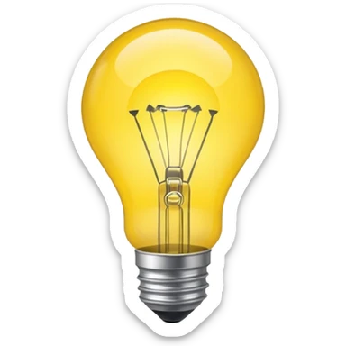 create a lightbulb with the center of it glowing. sticker