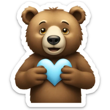 A bear making a heart with his hands sticker