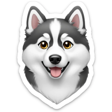 pomsky-black-and-white sticker
