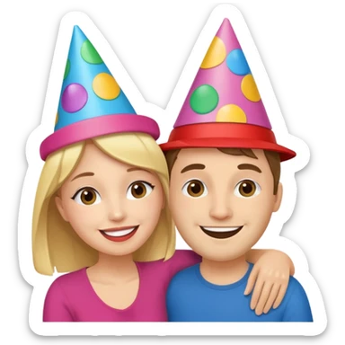 Couple hugs on photobooths sticker