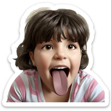 girl posing in striped shirt sticker