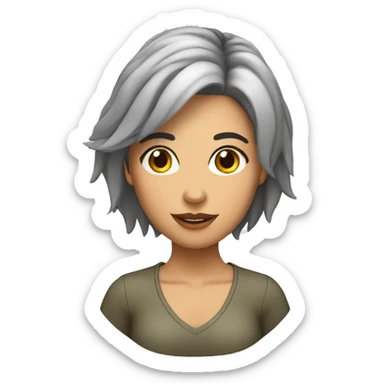 chica con cabello mediano de piel blanca con pecas sticker