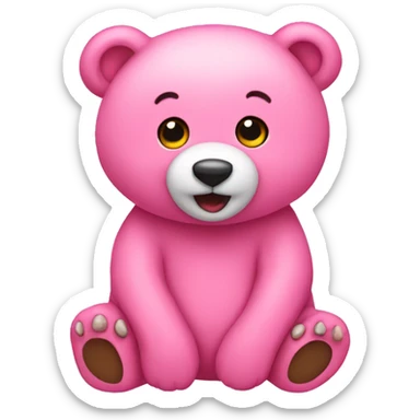 Pink cute bear  sticker
