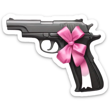 Gun made out of pink bows  sticker
