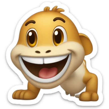 Crea un emoji con la cara de una rana saltando de alegria sticker