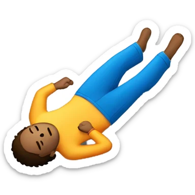 person lies on floor sticker