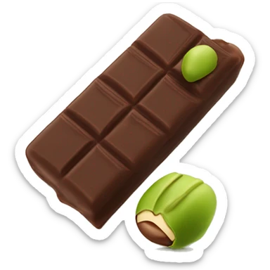 A bar of Dubai chocolate filled with Green pistachio cream sticker