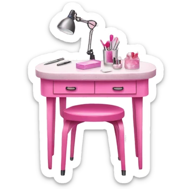 Pink manicure table  sticker
