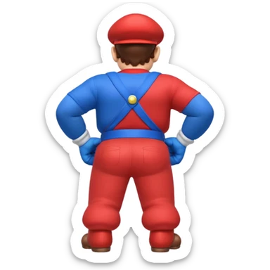 back view of super mario with huge massive buttcheeks  sticker