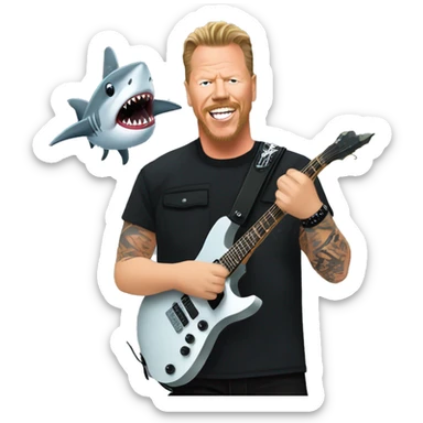 james hetfield with shark sticker