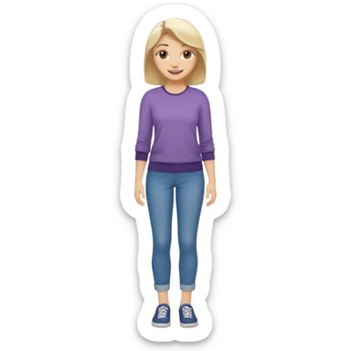 white woman dressed casually full body sticker