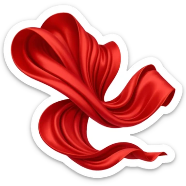 Red silk whirling through the wind. sticker