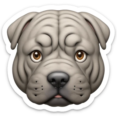 Grey blue shar pei with hazel eyes sticker