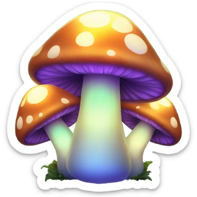 Multiple Magical mushrooms that glow  sticker